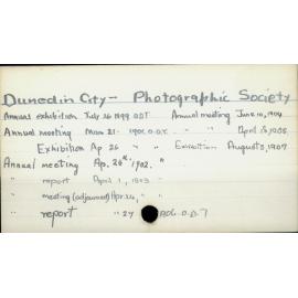 Dunedin City - Photographic Society