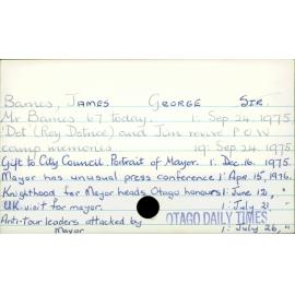 Barnes, JAMES GEORGE SIR.