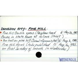 DUNEDIN CITY - PINE HILL