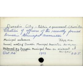Dunedin City - Politics and government - Citizens' Association