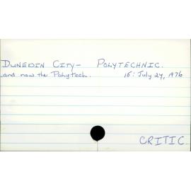 Dunedin City - Polytechnic.