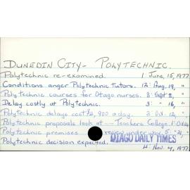 Dunedin City - Polytechnic