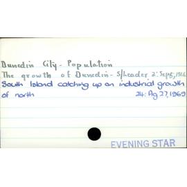 Dunedin City - Population