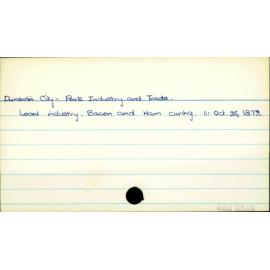 Dunedin City - Pork Industry and Trade