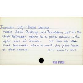Dunedin City - Postal service
