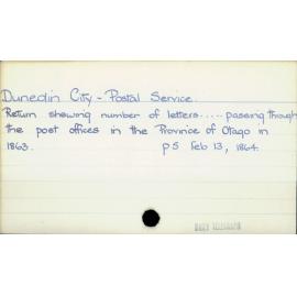 Dunedin City - Postal Service