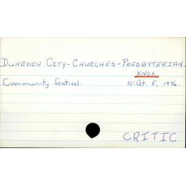 DUNEDIN CITY - CHURCHES - PRESBYTERIAN. KNOX.