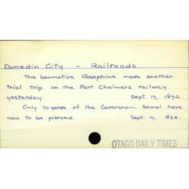 Dunedin City - Railroads.