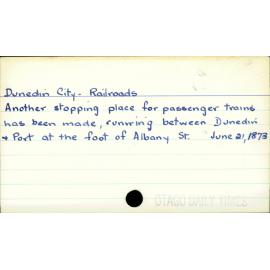 Dunedin City - Railroads