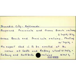 Dunedin City - Railroads