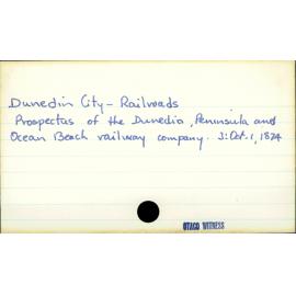 Dunedin City - Railroads