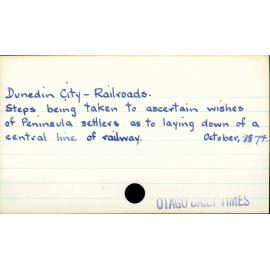 Dunedin City - Railroads