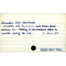 Dunedin City - Railroads