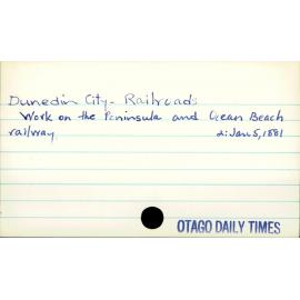 Dunedin City - Railroads