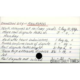 DUNEDIN CITY - RAILROADS.