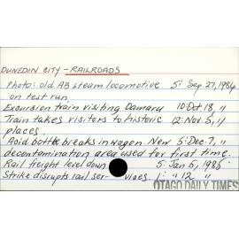 DUNEDIN CITY - RAILROADS