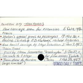 DUNEDIN CITY - RAILROADS