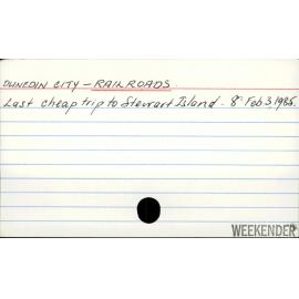 Dunedin City - Railroads