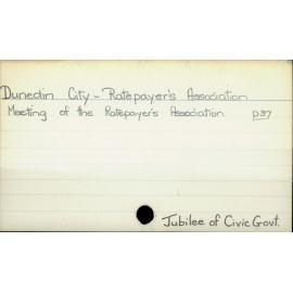Dunedin City - Ratepayers Association