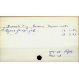 Dunedin City - Reserves Department