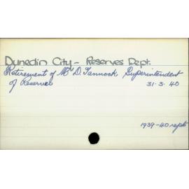 Dunedin City - Reserves Department
