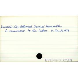 Dunedin City - Returned Services' Association