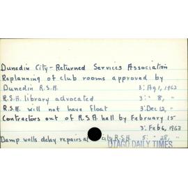 Dunedin City - Returned Services Association