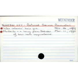 Dunedin City - Returned Services Association