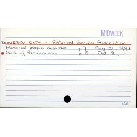 DUNEDIN CITY - Returned Services Association