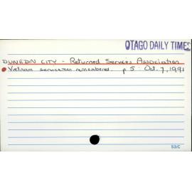 DUNEDIN CITY - Returned Services Association