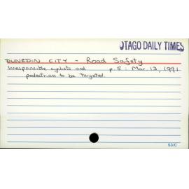 DUNEDIN CITY - Road Safety