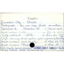 Dunedin City - Roads and Streets