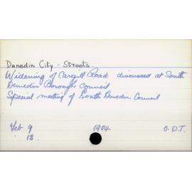 Dunedin City - Roads and streets