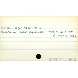 Dunedin City - Ross Home.