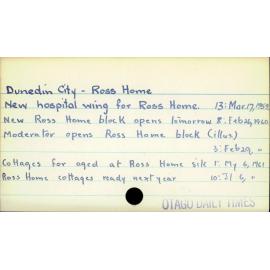 Dunedin City - Ross Home