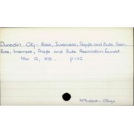 Dunedin City - Ross, Inverness, Argyle and Bute Assn.