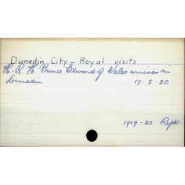 Dunedin City - Royal Visits