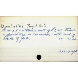 Dunedin City - Royal Visits