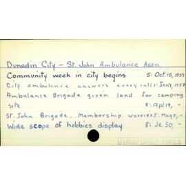 Dunedin City - St. John Ambulance Association