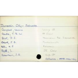 Dunedin City - Schools.