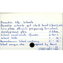 Dunedin City - Schools