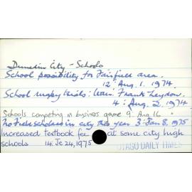 Dunedin City - Schools