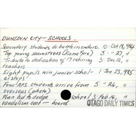 DUNEDIN CITY - SCHOOLS