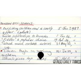 DUNEDIN CITY - SCHOOLS.