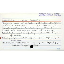 DUNEDIN CITY - Schools