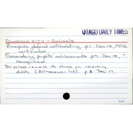 Dunedin City - Schools