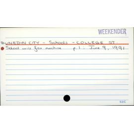 Dunedin City - Schools - College Street School