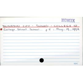 Dunedin City - Schools - College Street School