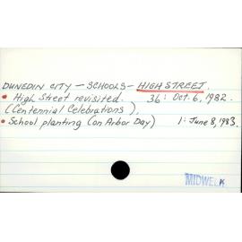 Dunedin City - Schools - High Street School