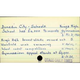 Dunedin City - Schools - King's High